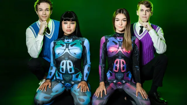 Robosisters in practice: Brothers feathering androids' cunts instead of a science fair